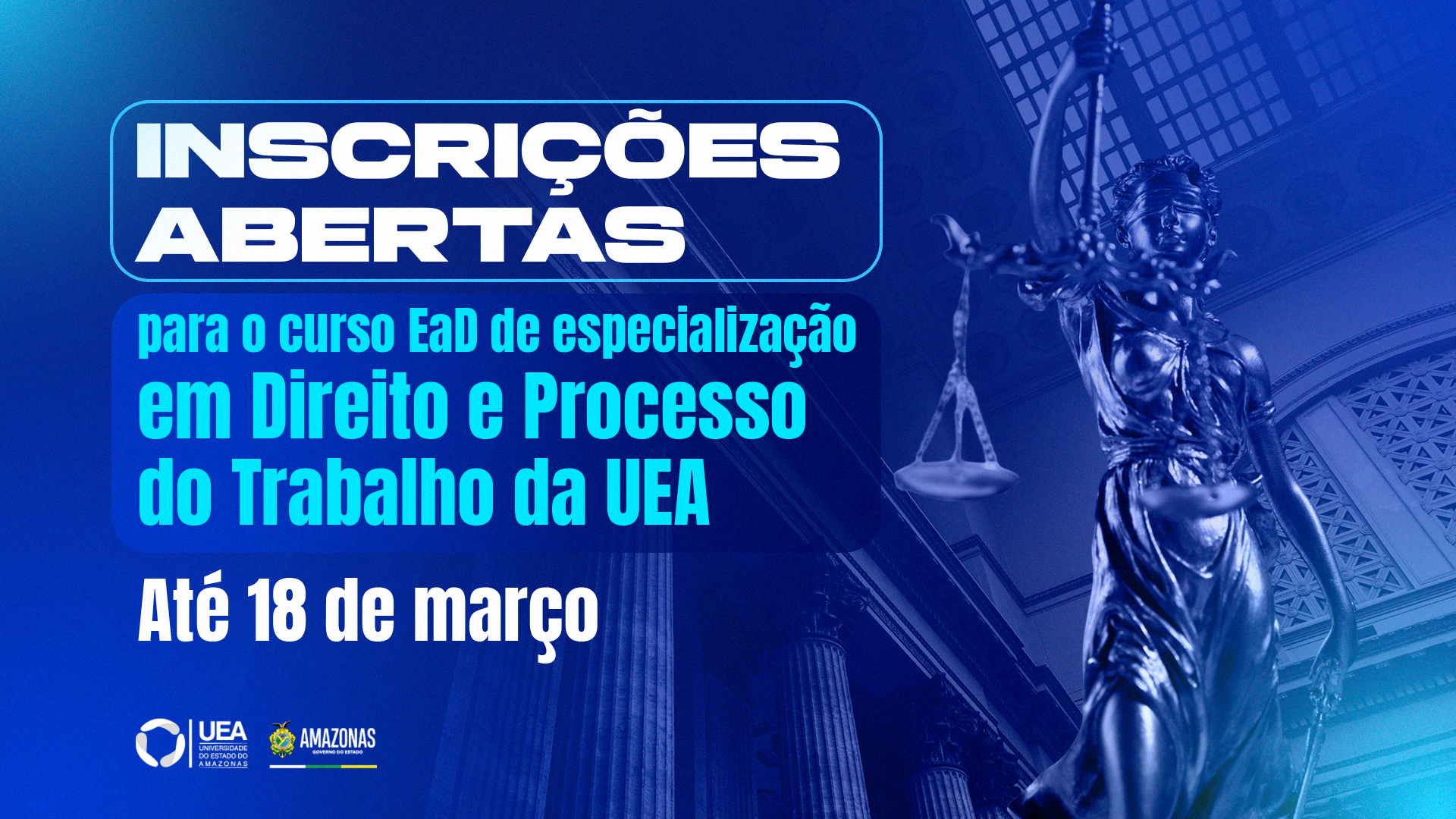 Inscrições abertas para o curso EaD de especialização em Direito e ...